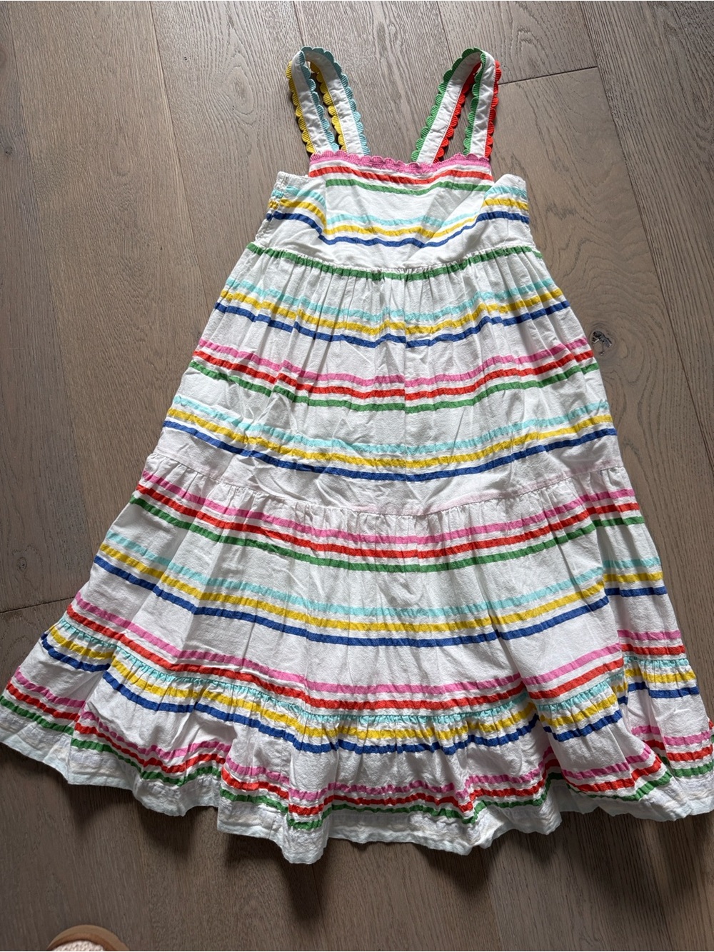 Mini Boden Kids' Rainbow
Tiered Twirly Sundress, 152cm Size 11-12